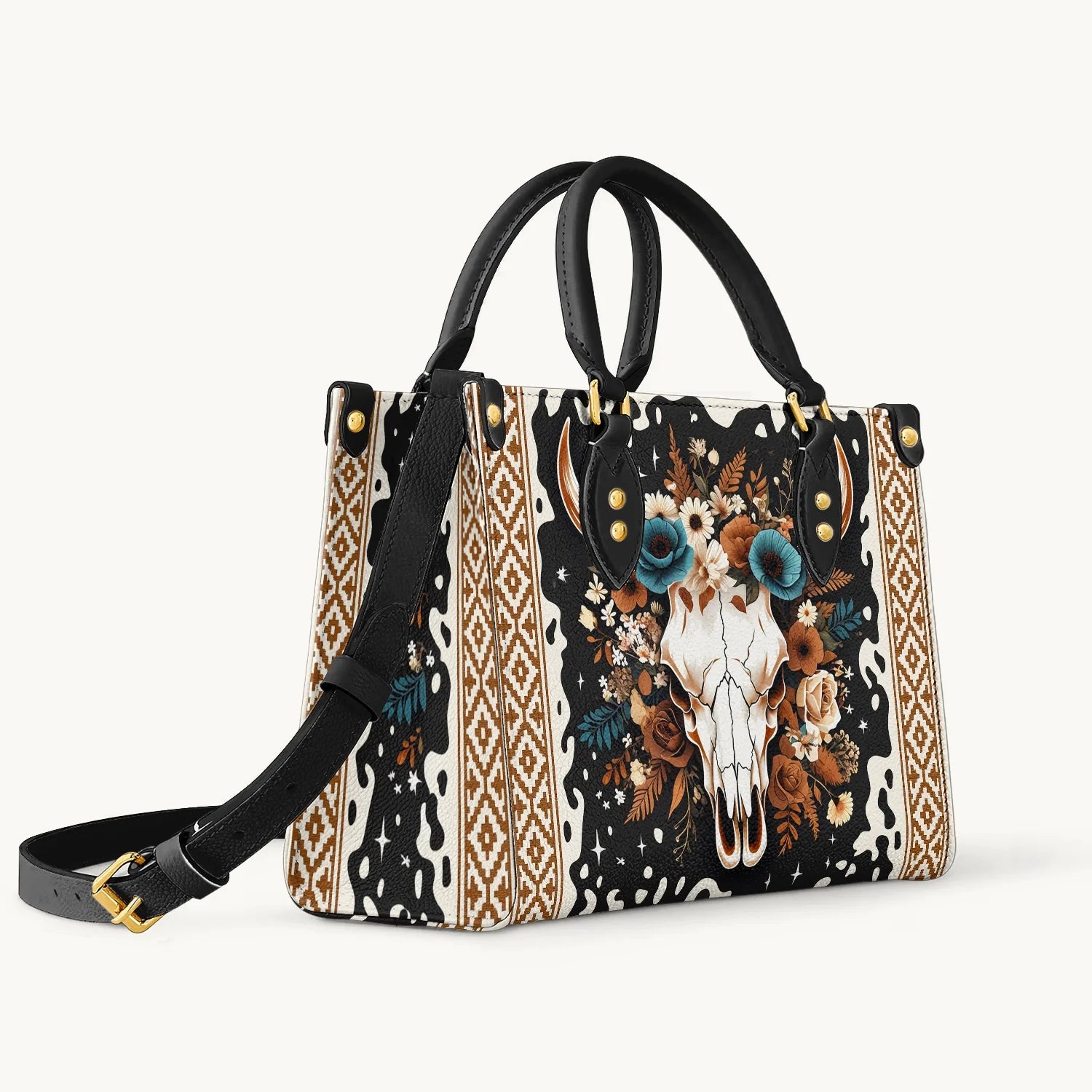  Floral Longhorn Spirit Leather Bag