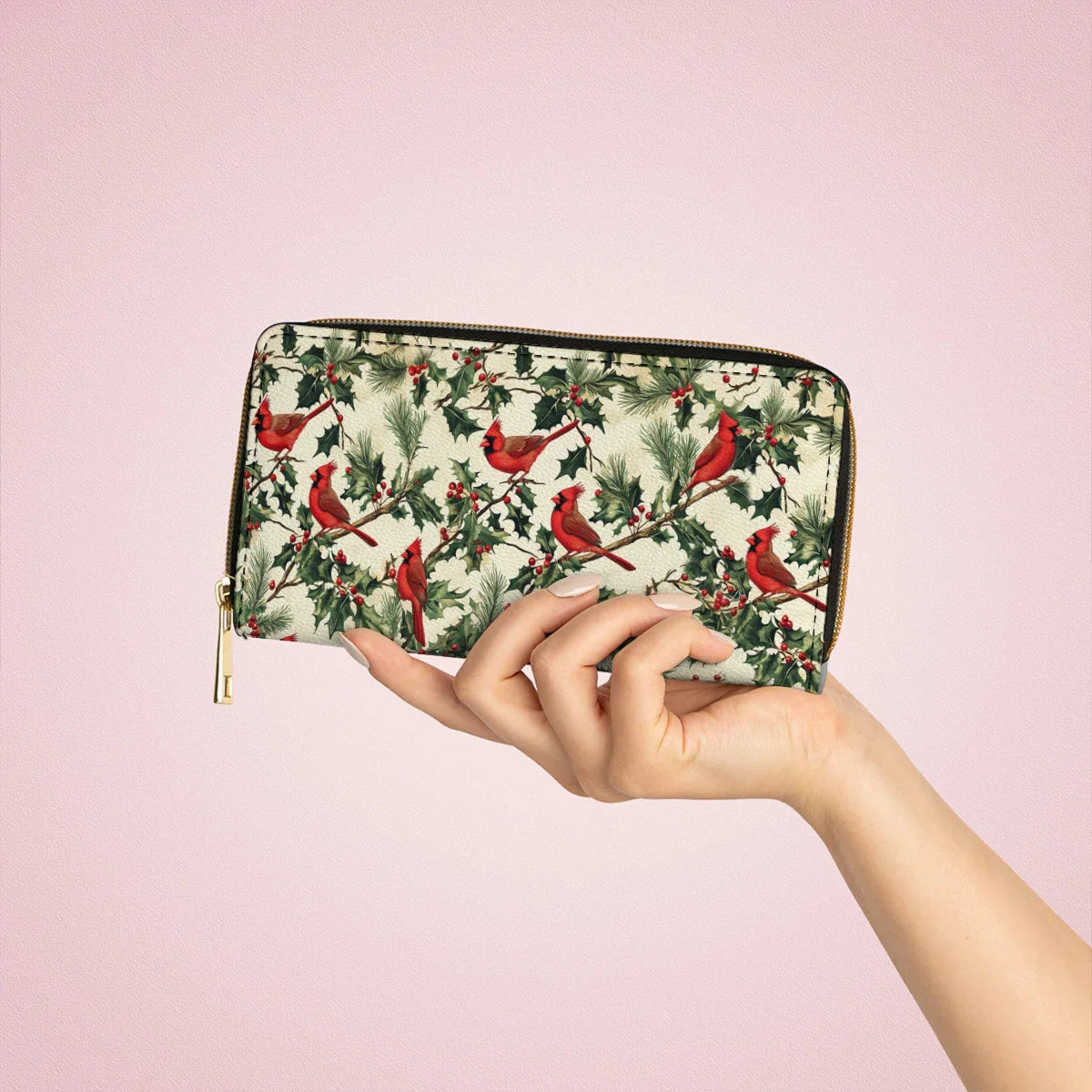  Leather Clutch Purse With Wristlet Strap Handle Cardinal Bliss