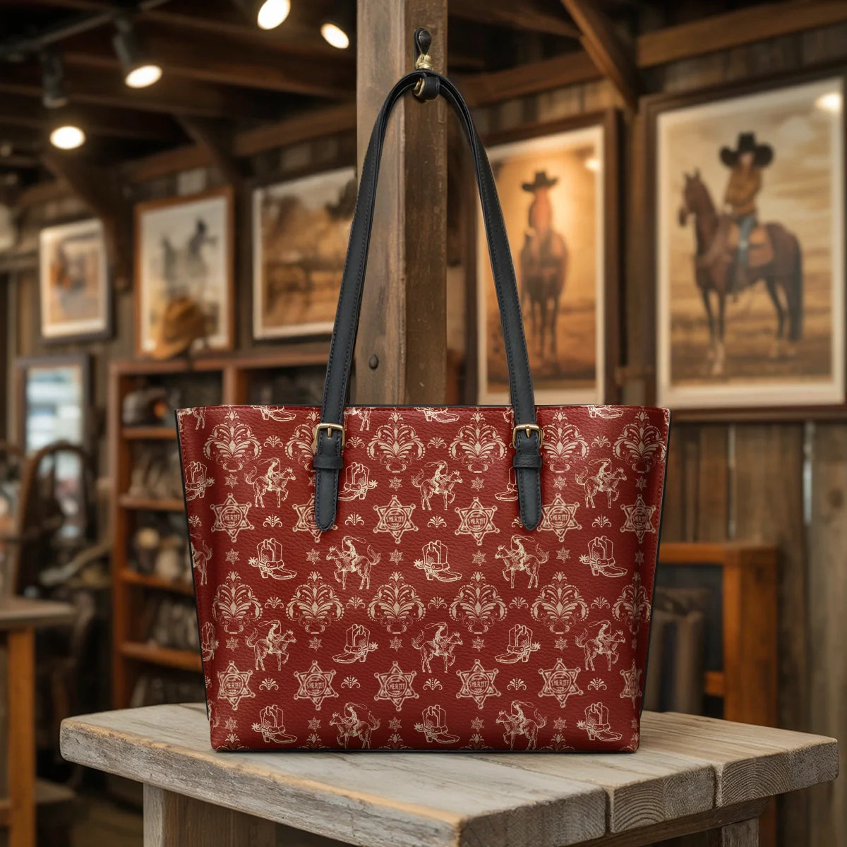 Rodeo Rouge Leather Tote Bag