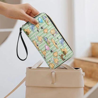  Leather Clutch Purse With Wristlet Strap Handle Whispers of the Hundred Acre