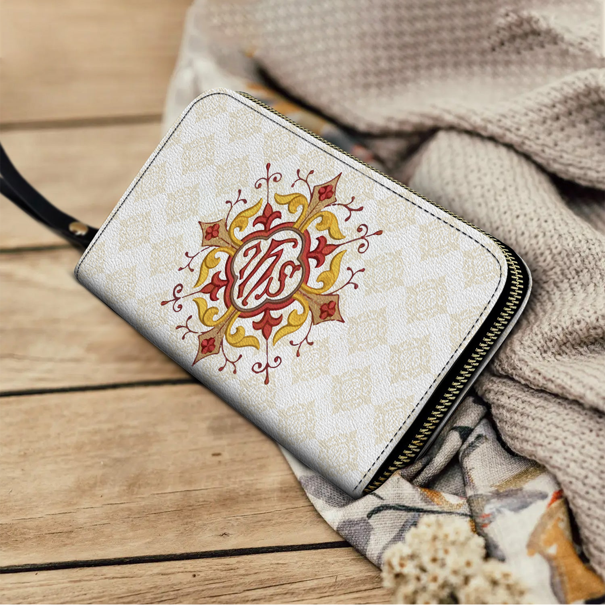  Leather Clutch Purse With Wristlet Strap Handle Divine Grace