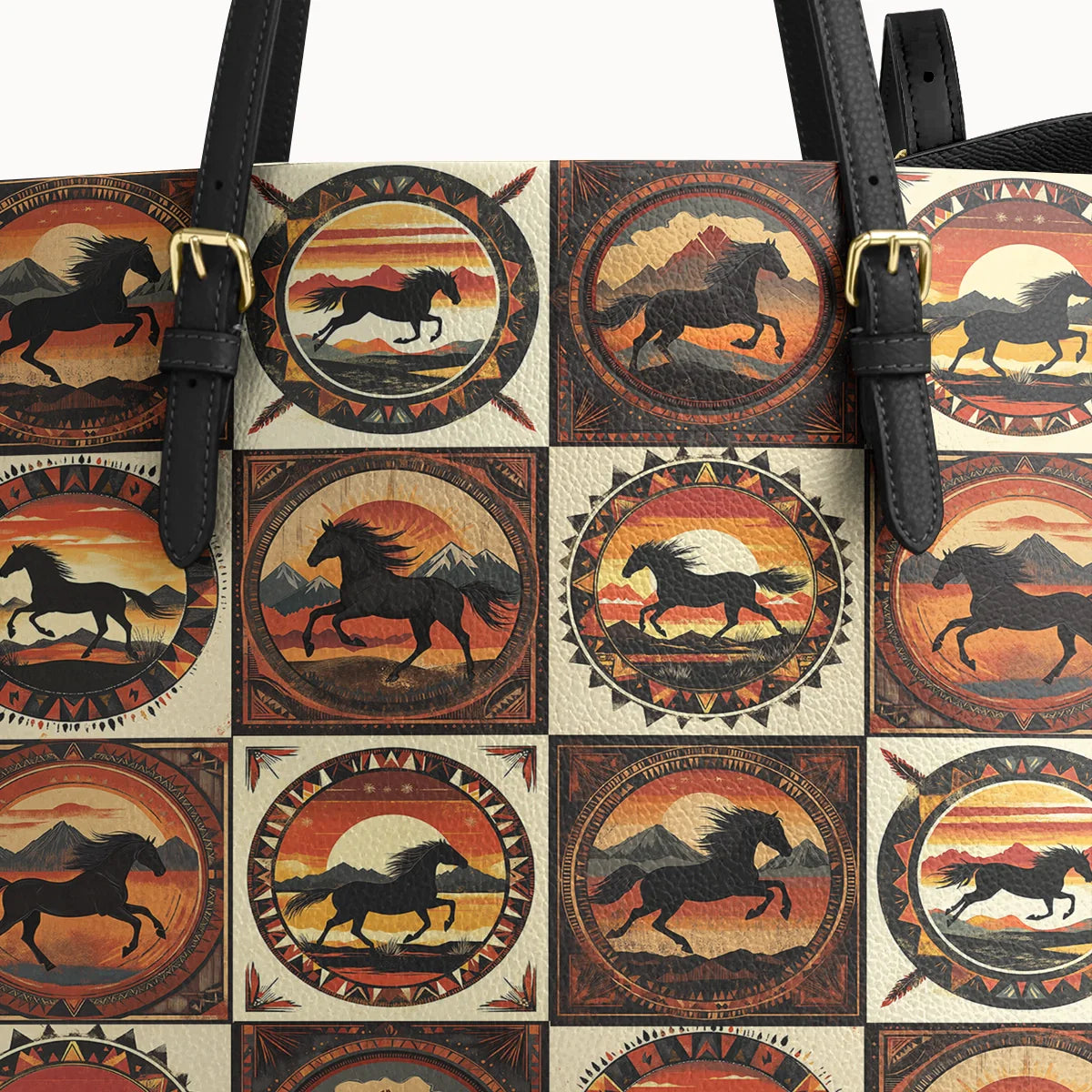  Twilight Mustang Leather Tote Bag