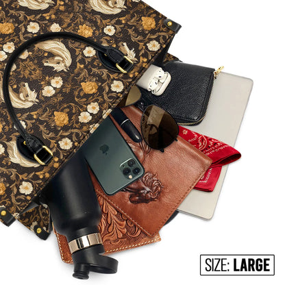  Golden Mane Bloom Leather Bag