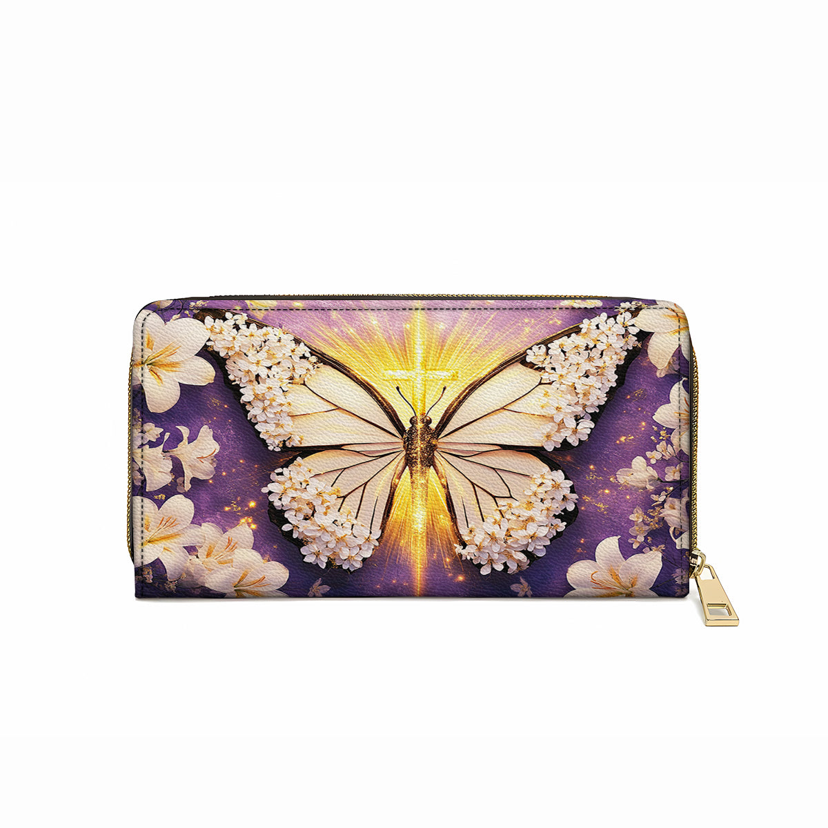  Leather Clutch Purse With Wristlet Strap Handle Pure Wings of Grace
