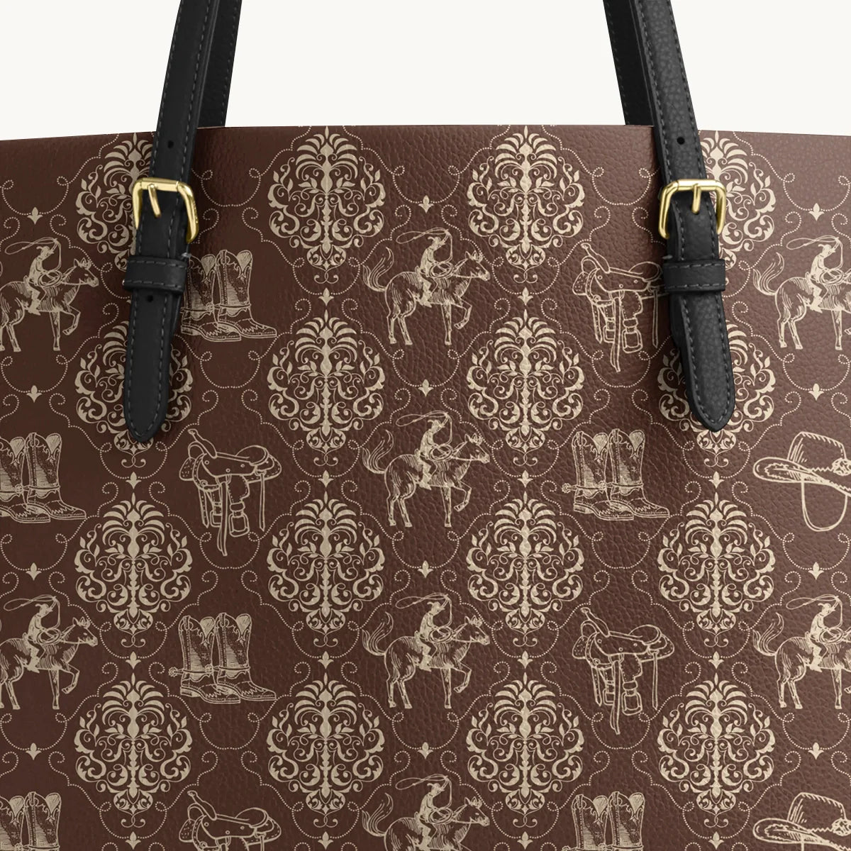  Bronco Baroque Leather Tote Bag
