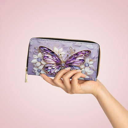  Leather Clutch Purse With Wristlet Strap Handle Jewelry Wings