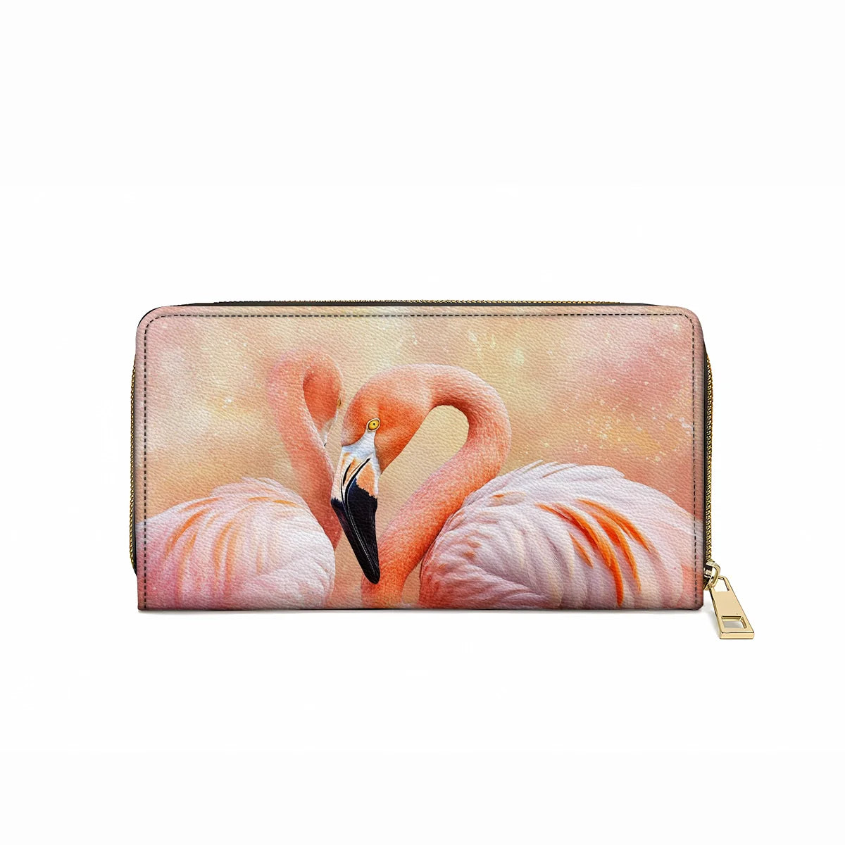  Leather Clutch Purse With Wristlet Strap Handle Flawlessly Fabulous Flamingo Bliss