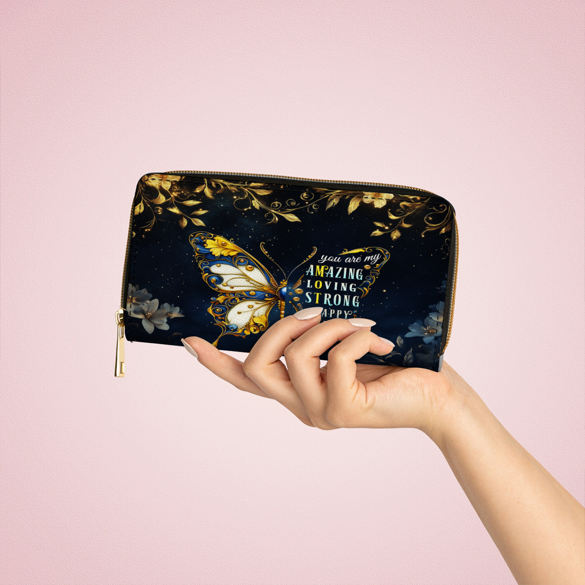  Leather Clutch Purse With Wristlet Strap Handle You Are My Mother