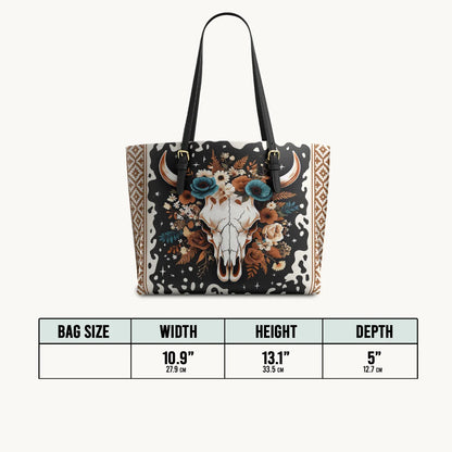  Floral Longhorn Spirit Leather Tote Bag
