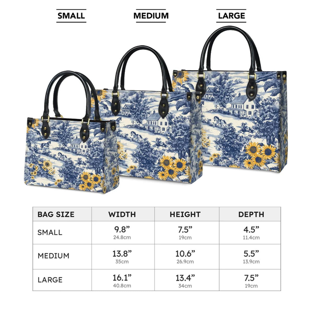  Toile Sunflower Prairie Leather Bag
