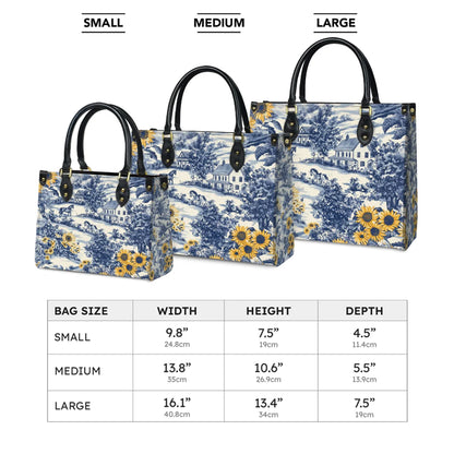  Toile Sunflower Prairie Leather Bag