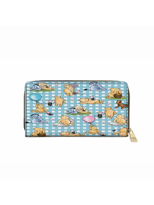  Leather Clutch Purse With Wristlet Strap Handle Winnie the Pooh Picnic