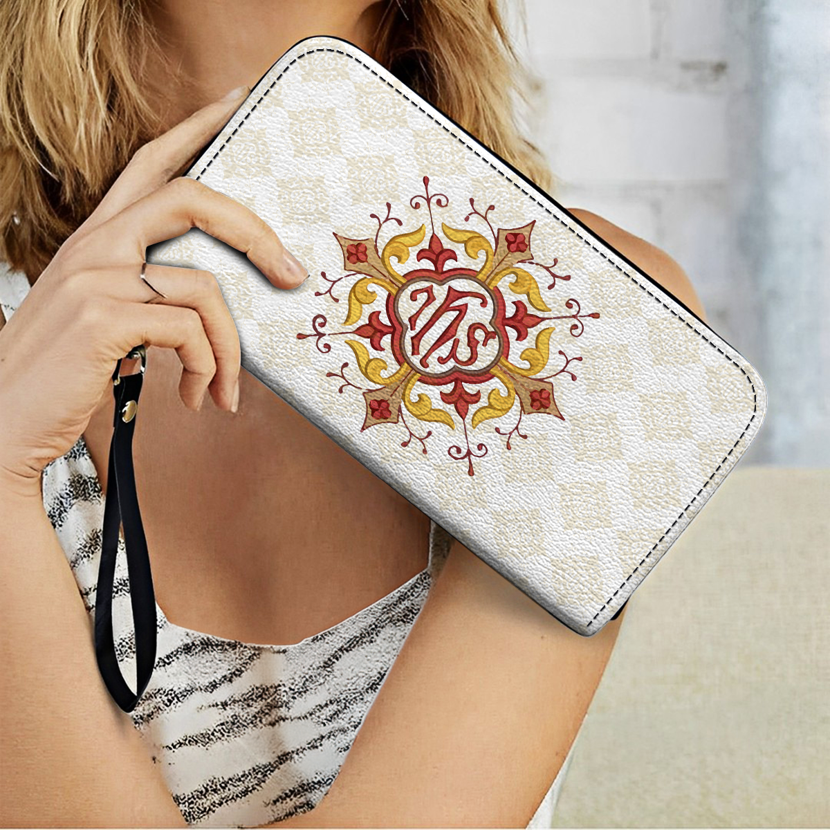  Leather Clutch Purse With Wristlet Strap Handle Divine Grace