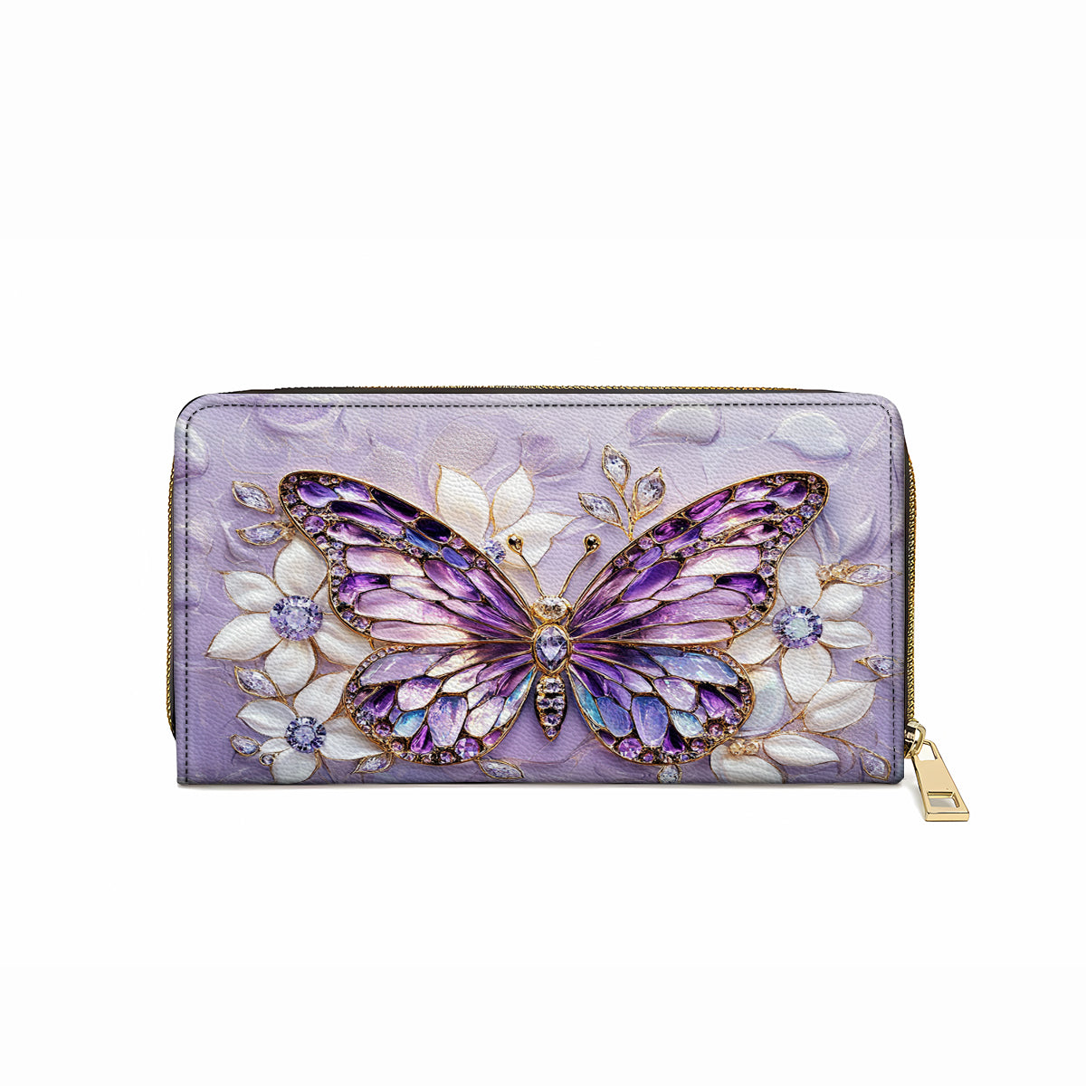  Leather Clutch Purse With Wristlet Strap Handle Jewelry Wings