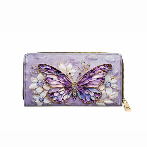  Leather Clutch Purse With Wristlet Strap Handle Jewelry Wings