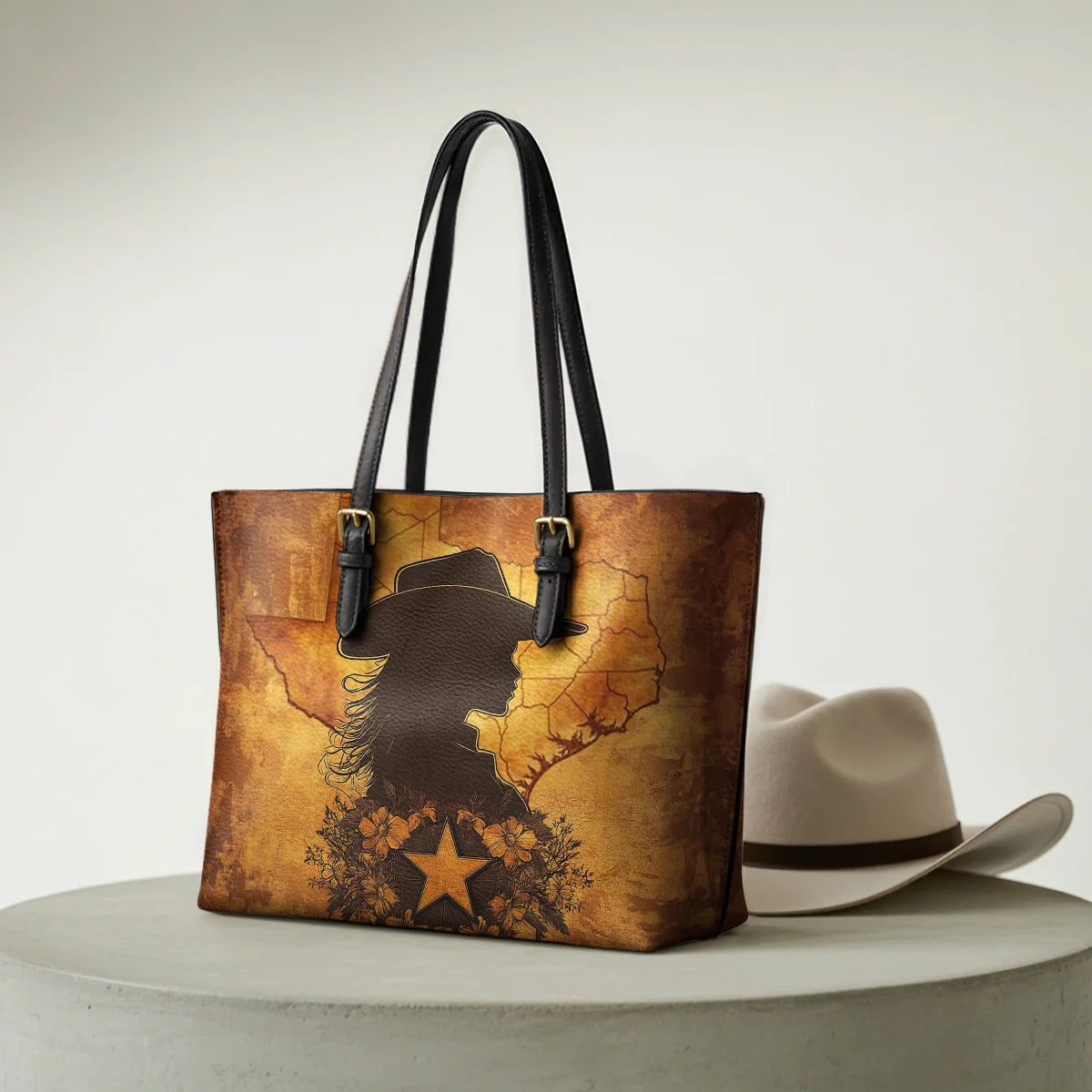  Texas Cowgirl Soul Leather Tote Bag