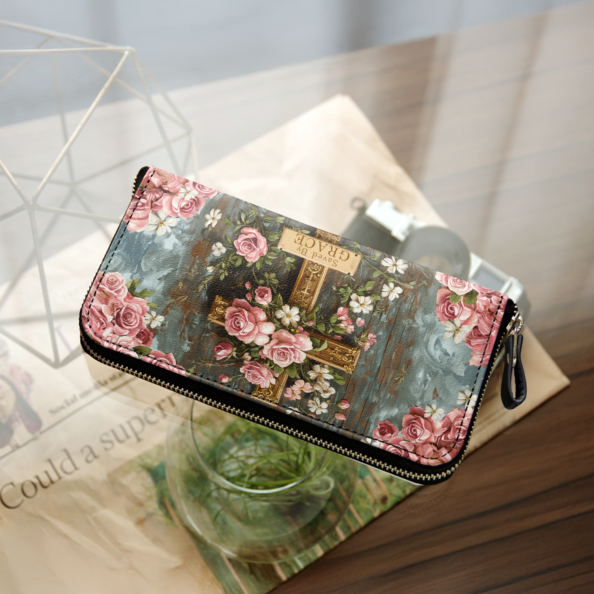  Leather Clutch Purse With Wristlet Strap Handle Saved The Grace