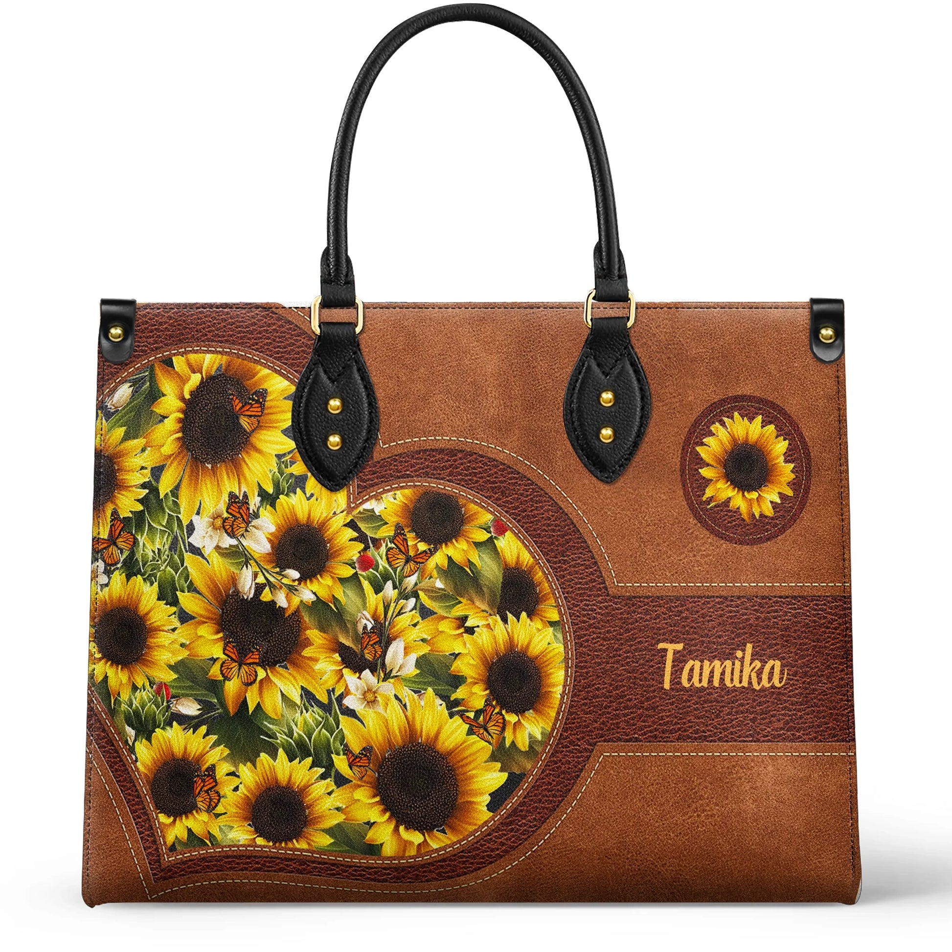  Leather Bag Personalized Lovely Sunflower