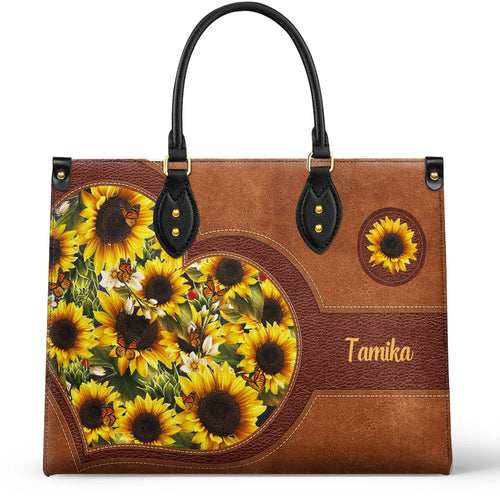  Leather Bag Personalized Lovely Sunflower