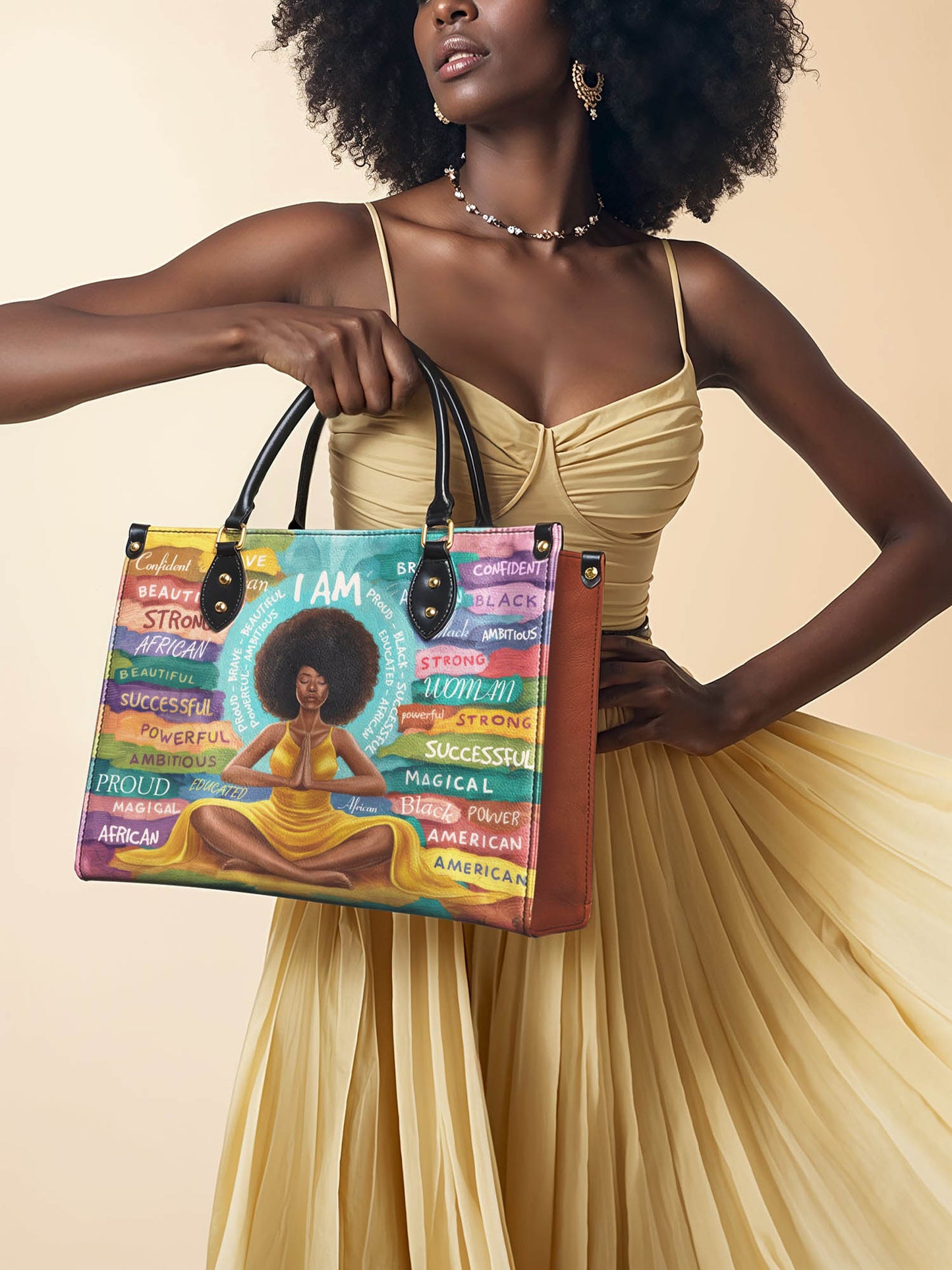 "AfroEssence" Leather Handbag