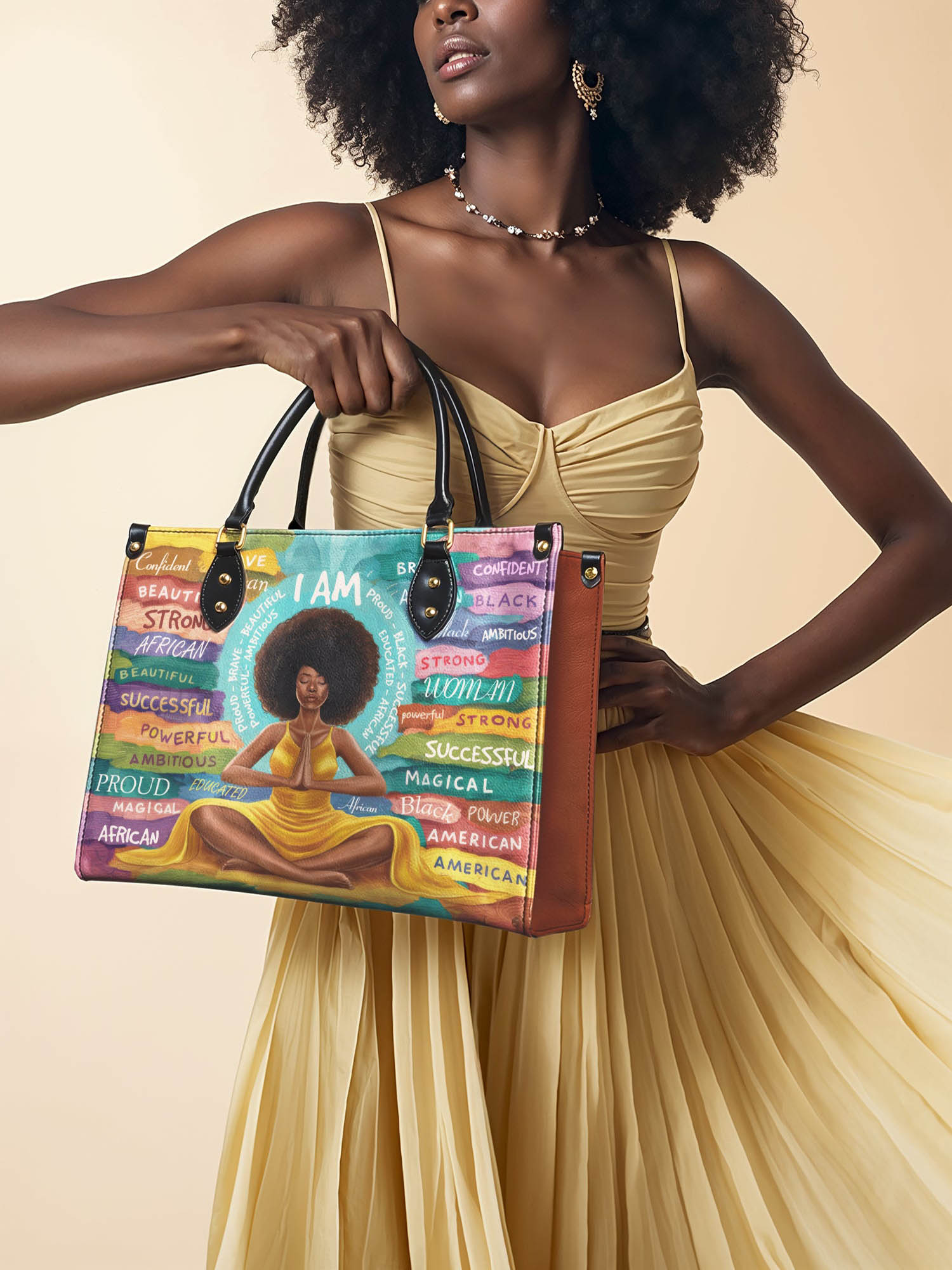 "AfroEssence" Leather Handbag