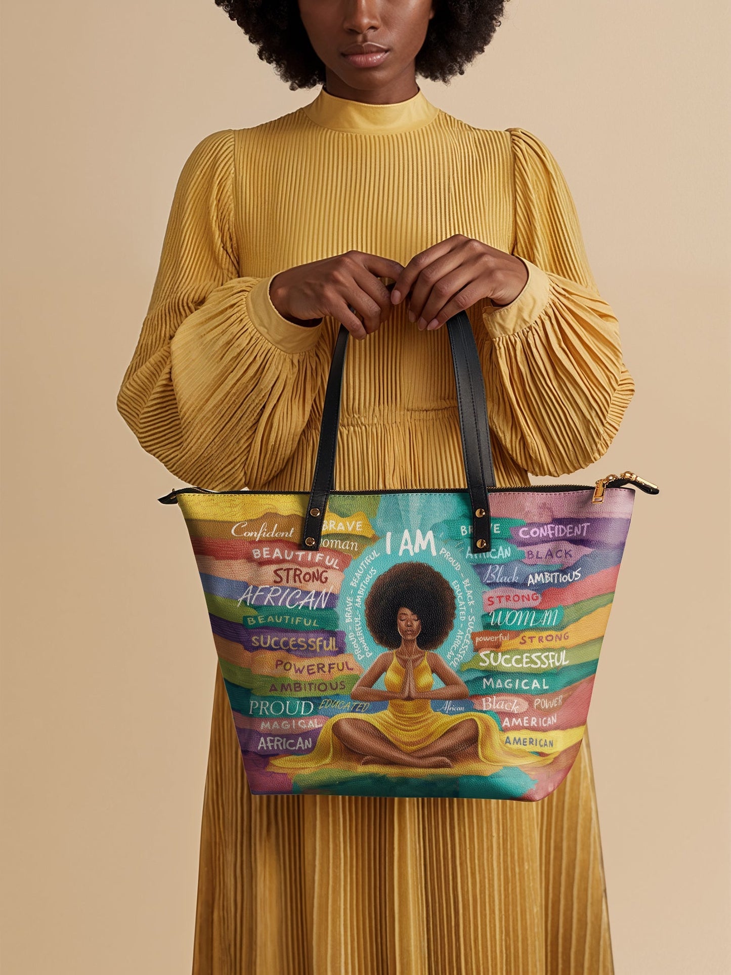 "AfroEssence" Leather Tote Bag