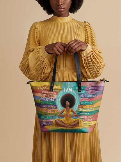 "AfroEssence" Leather Tote Bag