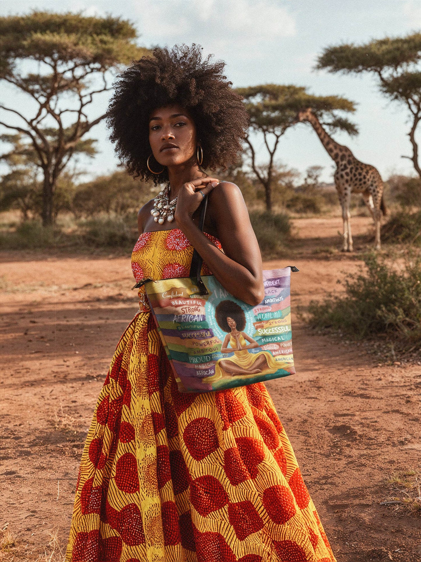 "AfroEssence" Leather Tote Bag