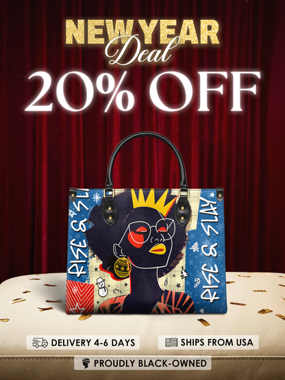 "Aina" Blueberry Snow Leather Handbag Deal