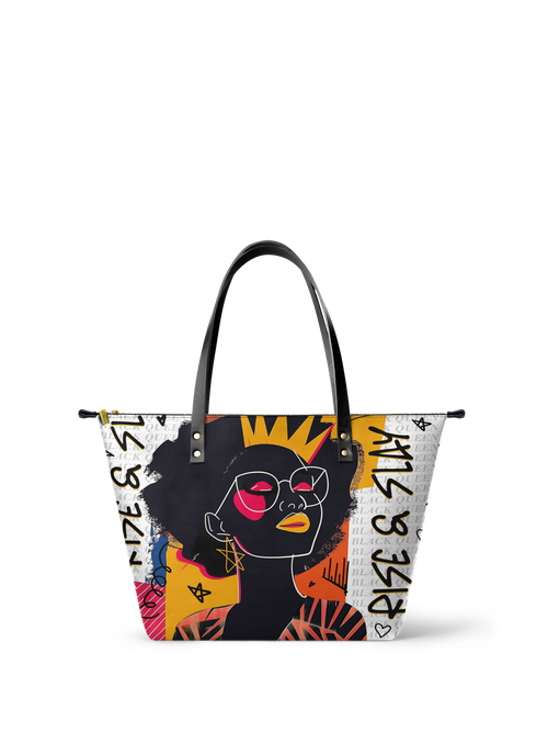 "Aina" Coconut White Leather Tote Bag