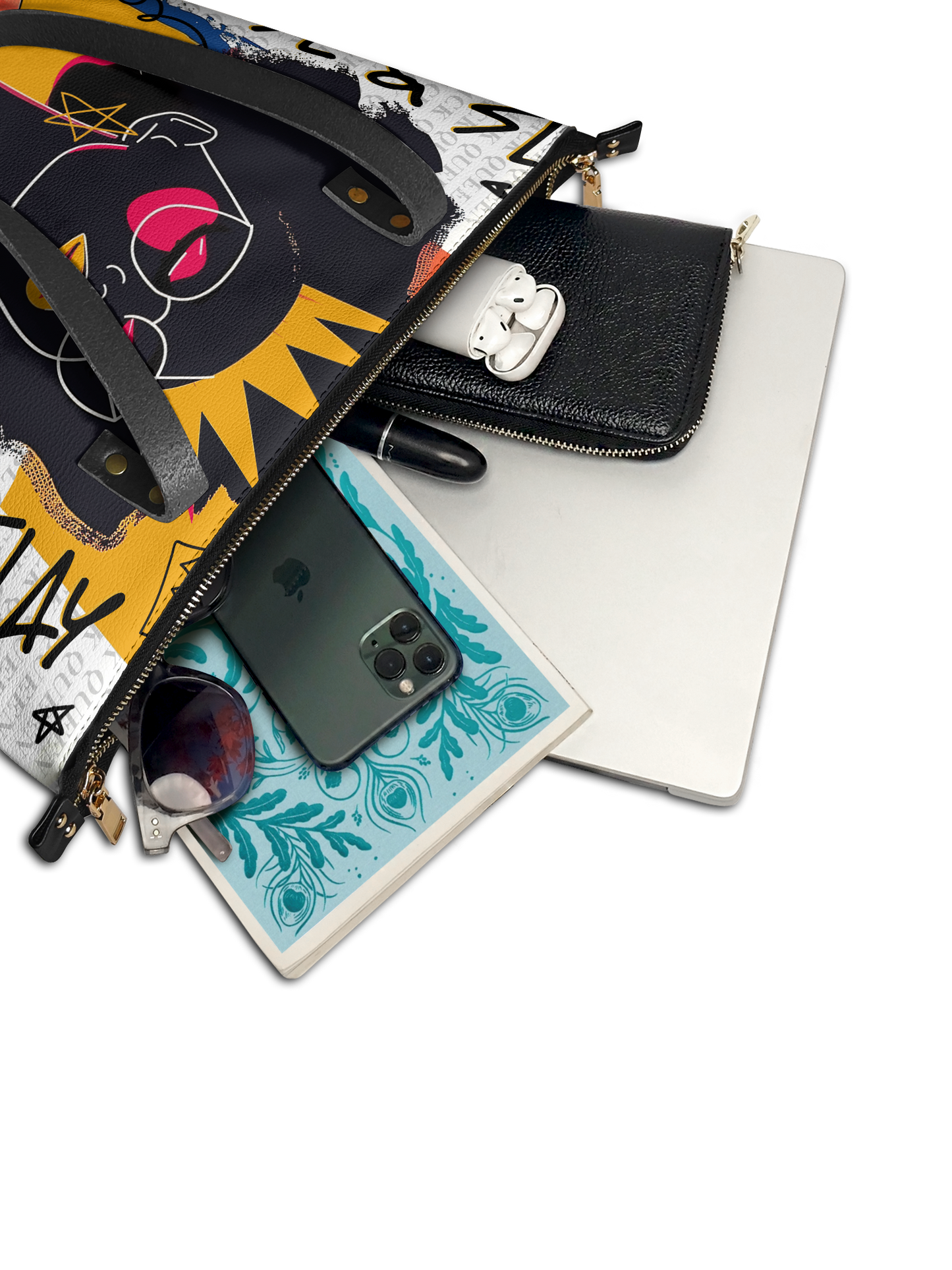 "Aina" Coconut White Leather Tote Bag