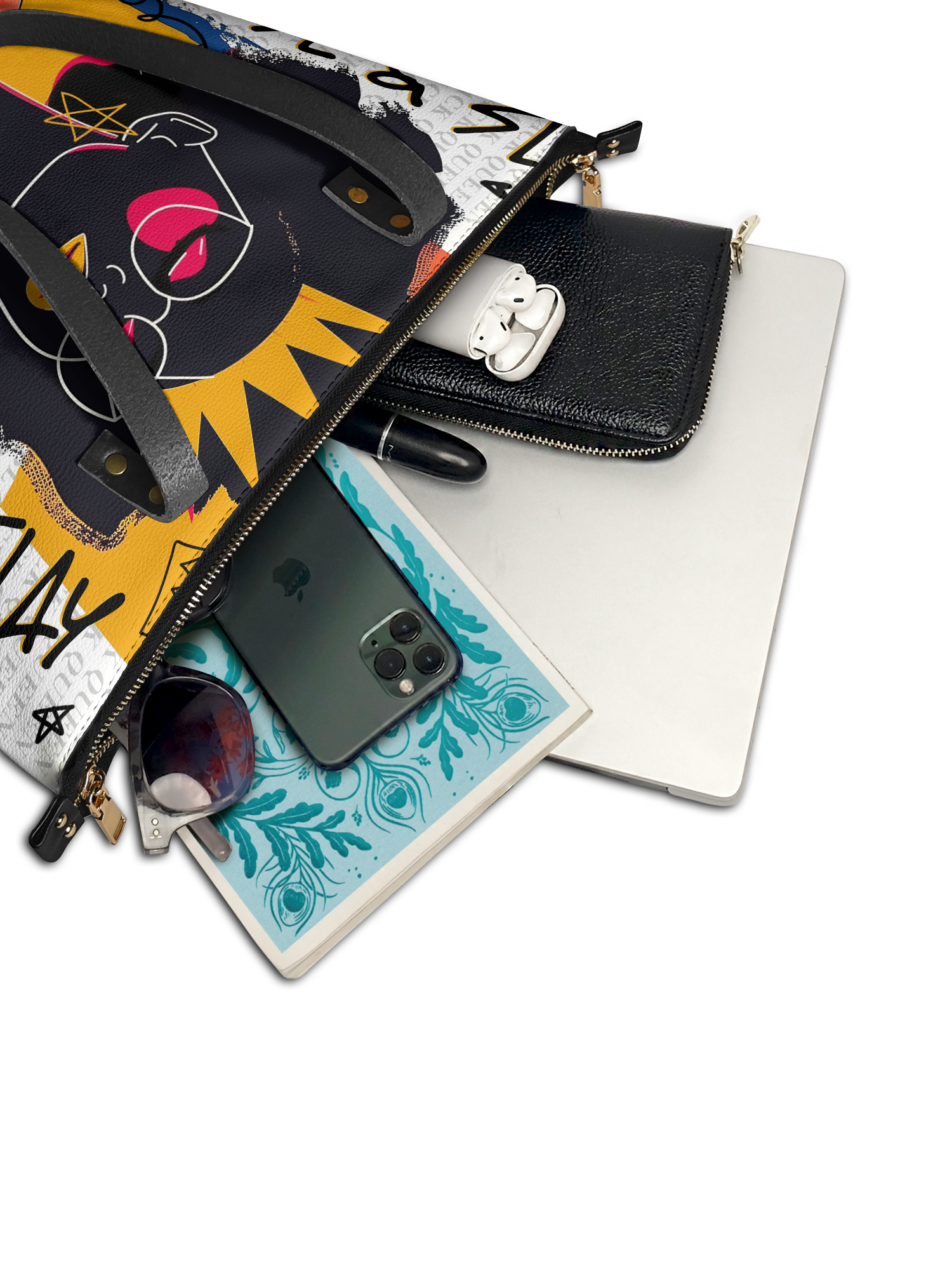 "Aina" Coconut White Leather Tote Bag