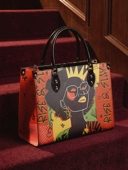 "Aina" Flame Red Leather Handbag