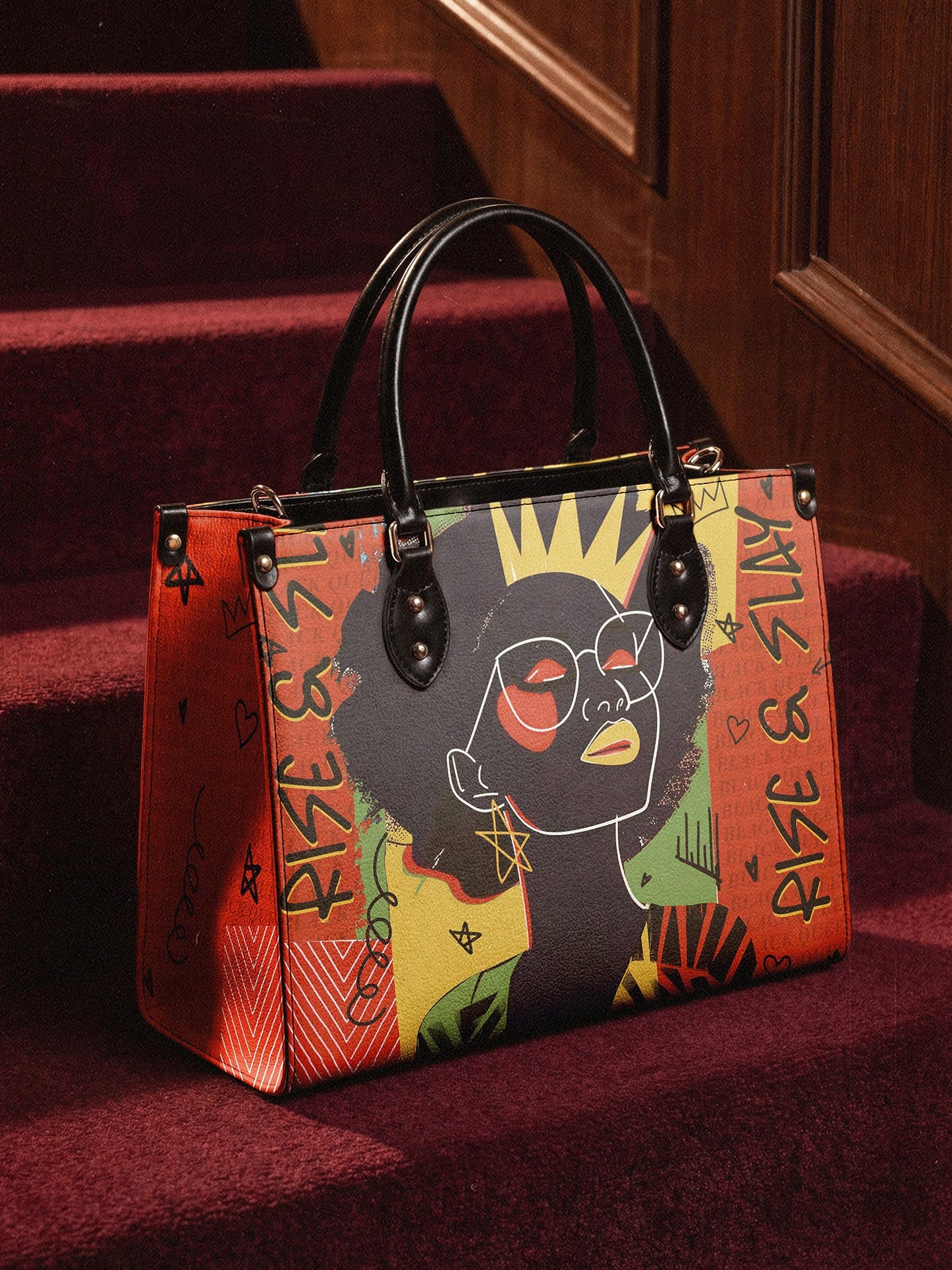 "Aina" Flame Red Leather Handbag Deal