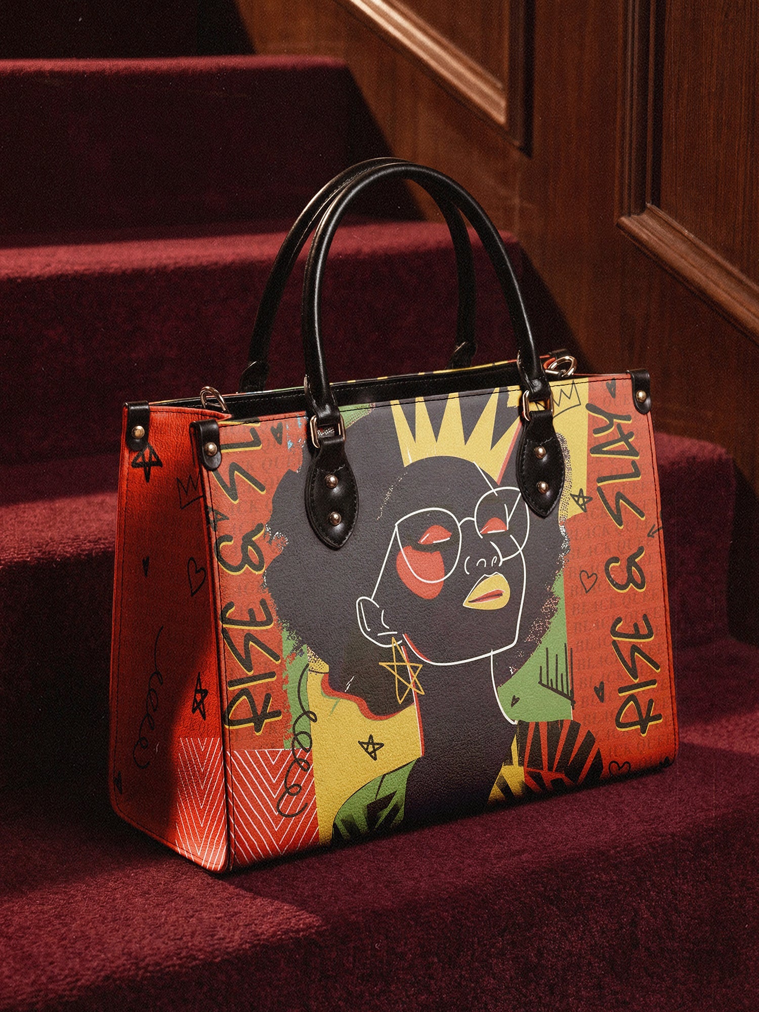 "Aina" Flame Red Leather Handbag Deal