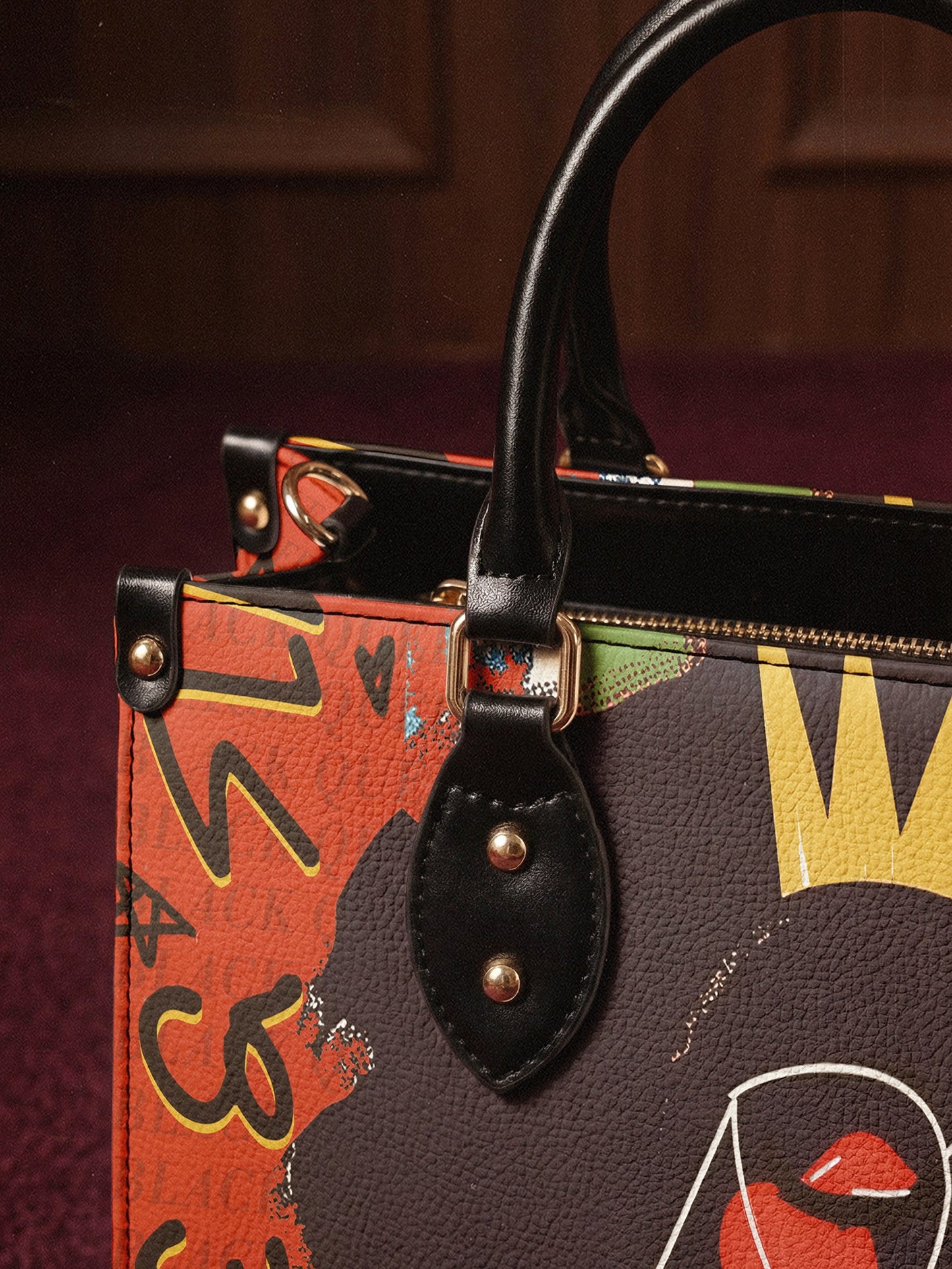 "Aina" Flame Red Leather Handbag