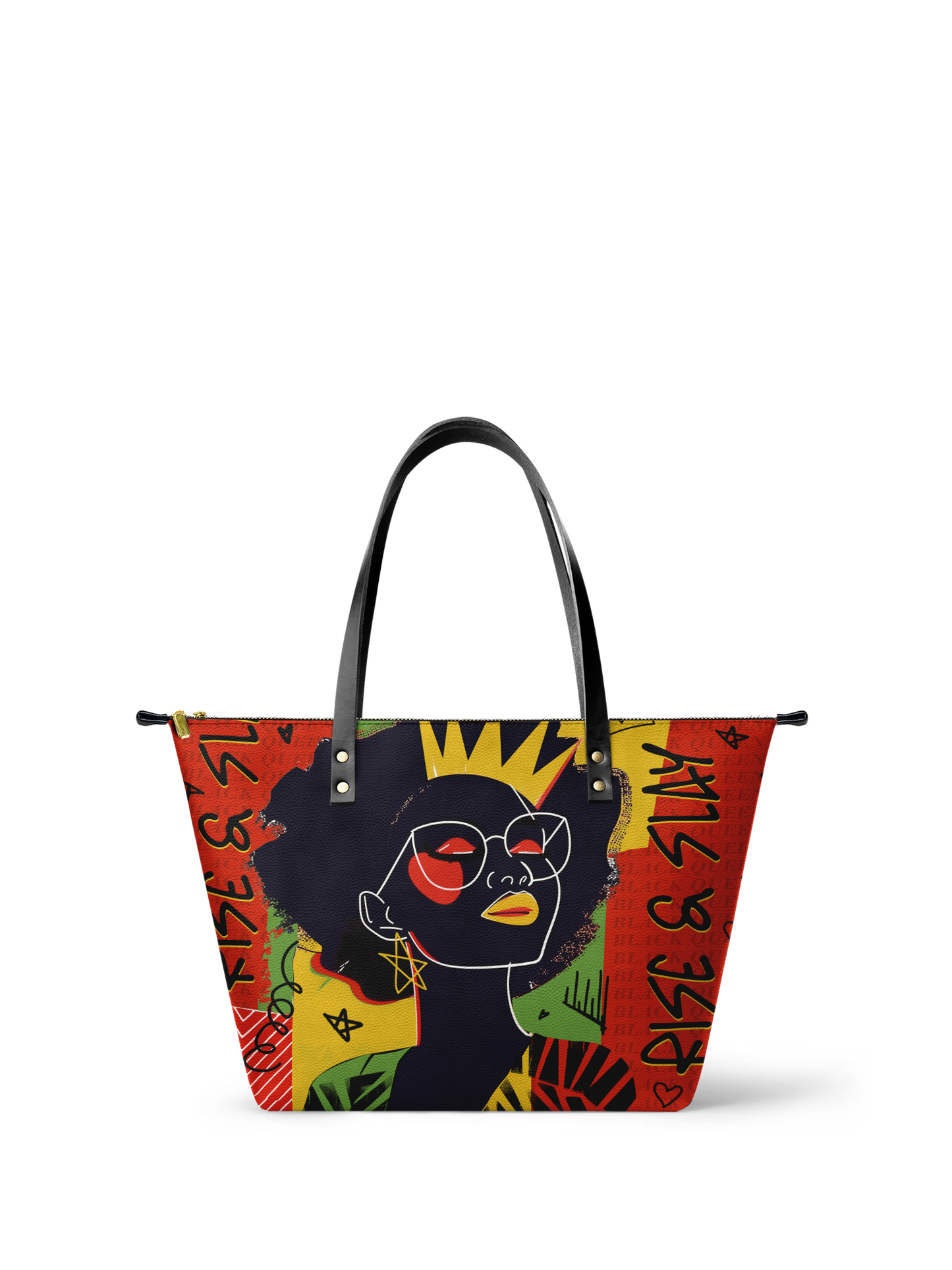 "Aina" Flame Red Leather Tote Bag