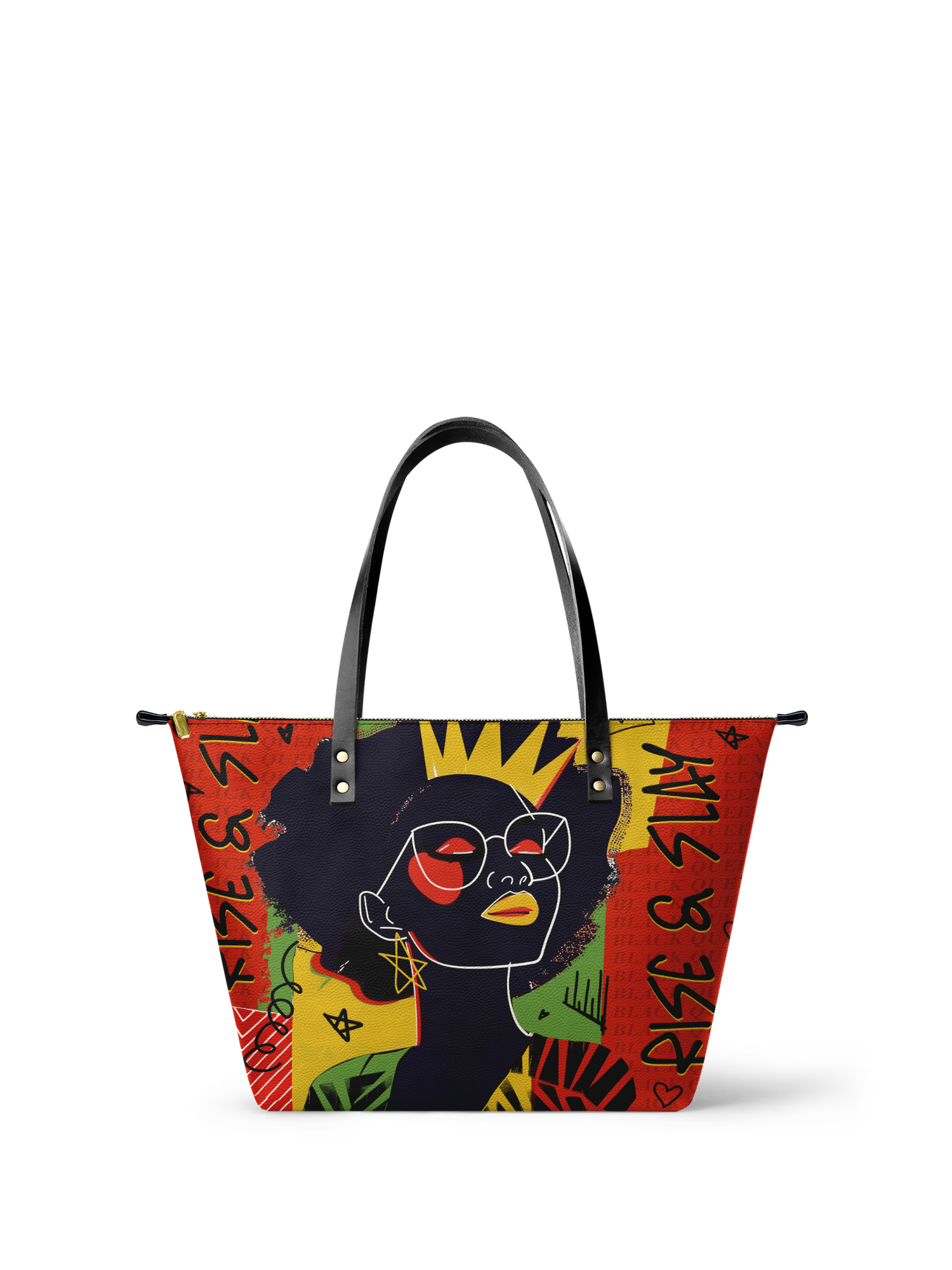 "Aina" Flame Red Leather Tote Bag