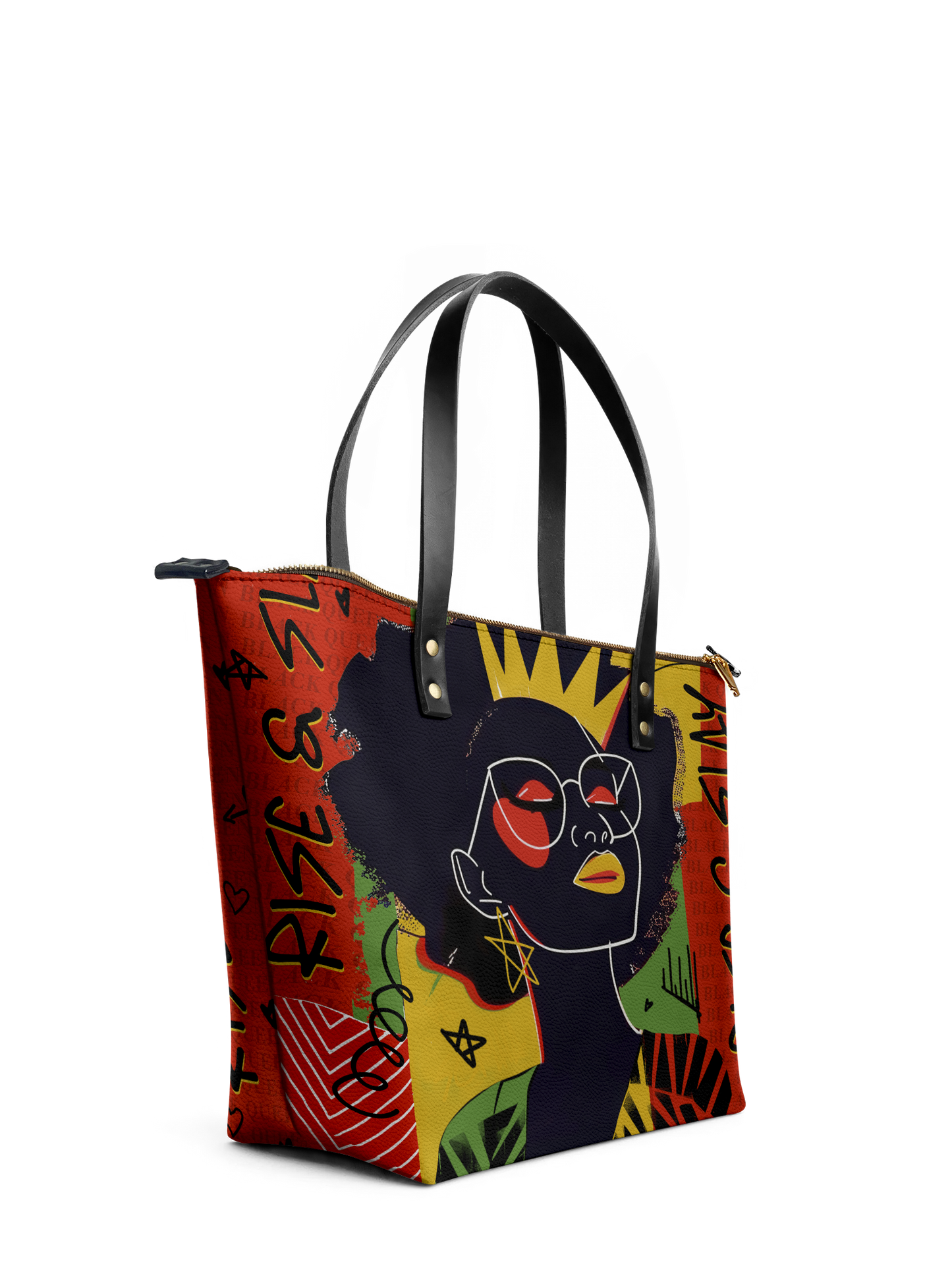 "Aina" Flame Red Leather Tote Bag