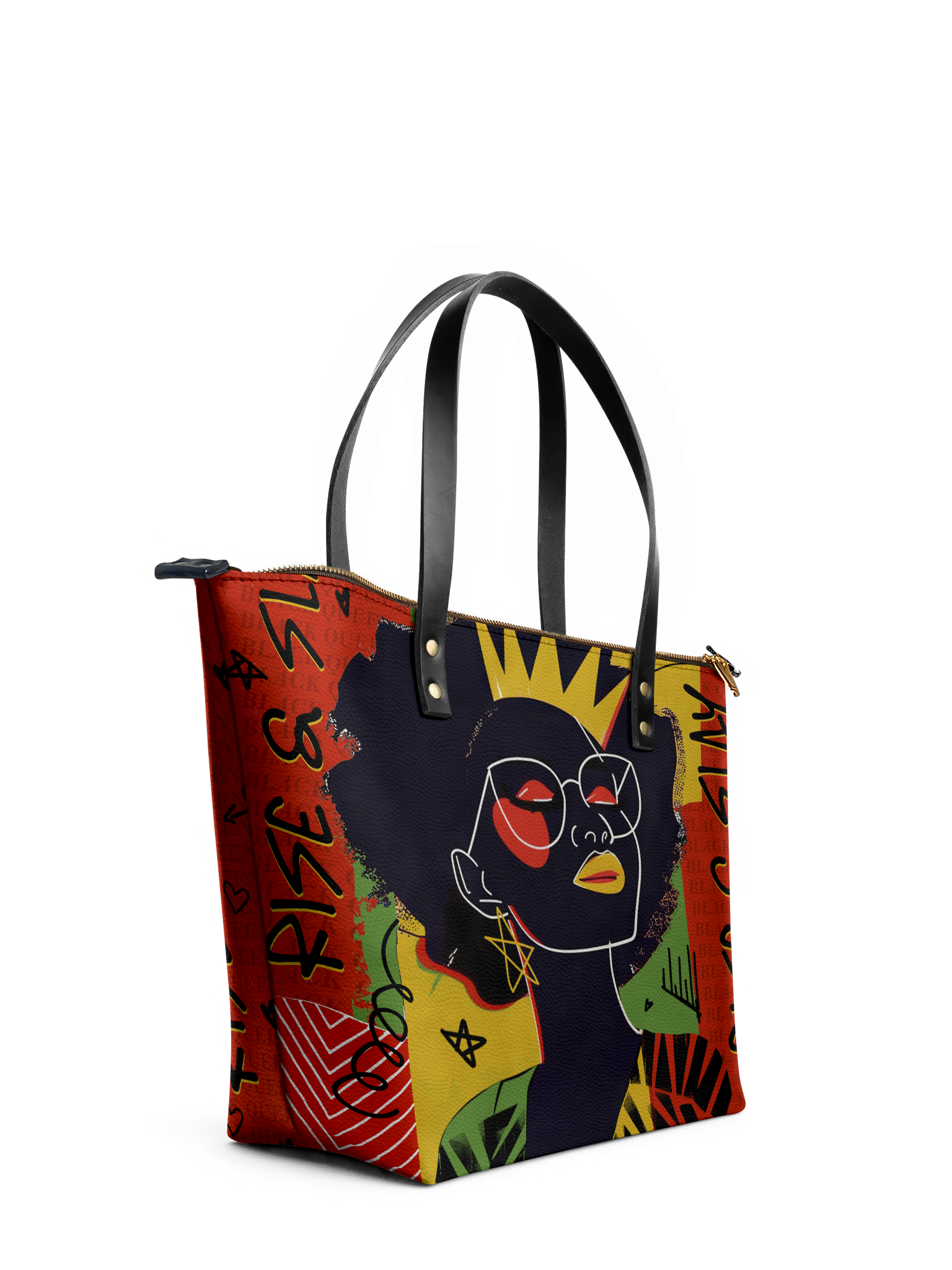 "Aina" Flame Red Leather Tote Bag