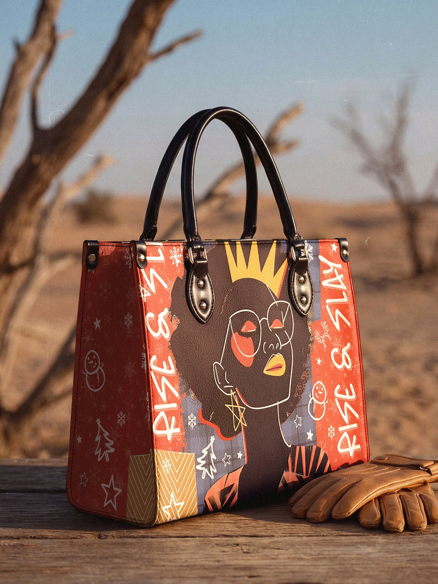 "Aina" Frosted Cherry Leather Handbag Deal