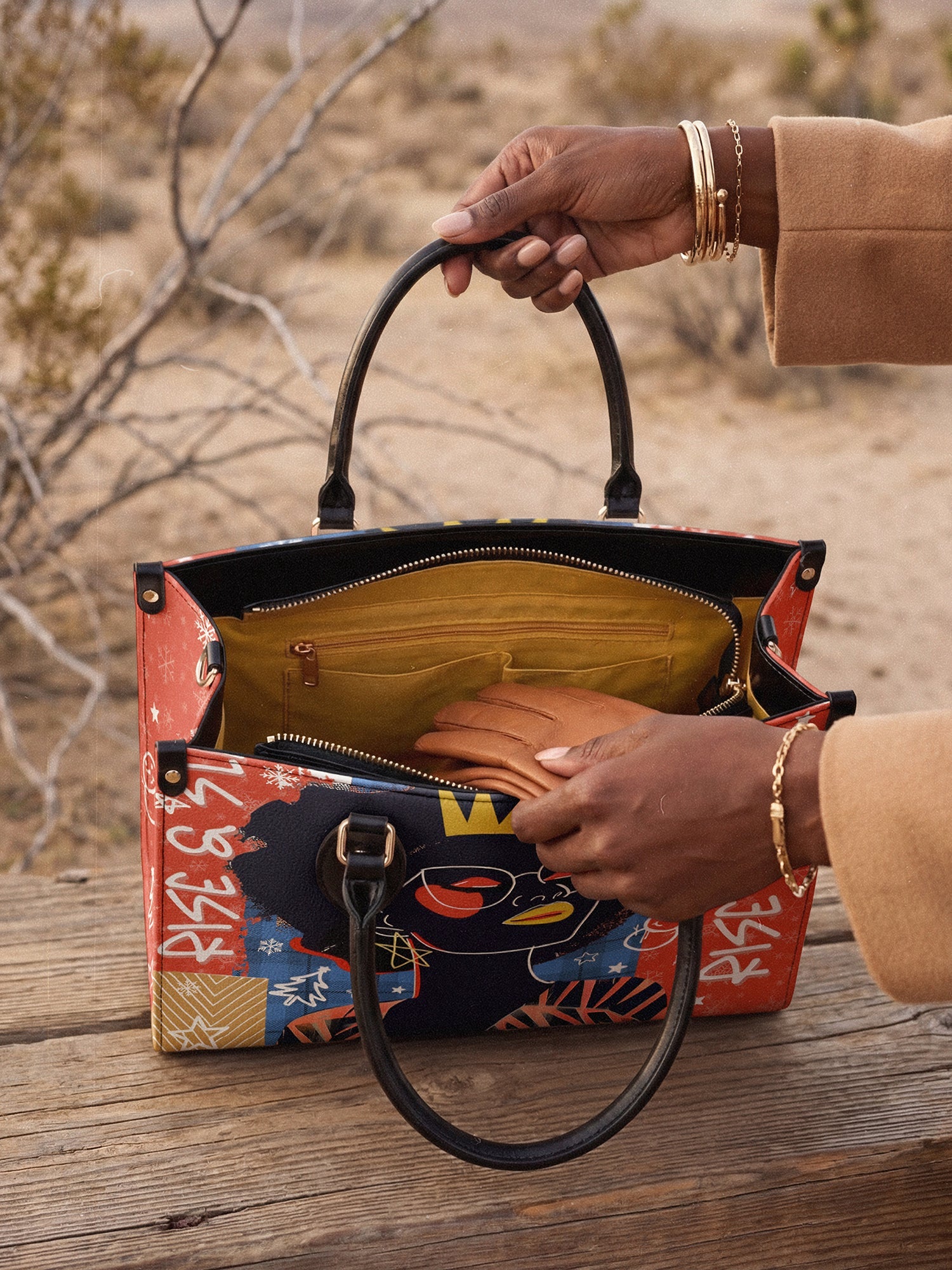 "Aina" Frosted Cherry Leather Handbag Deal