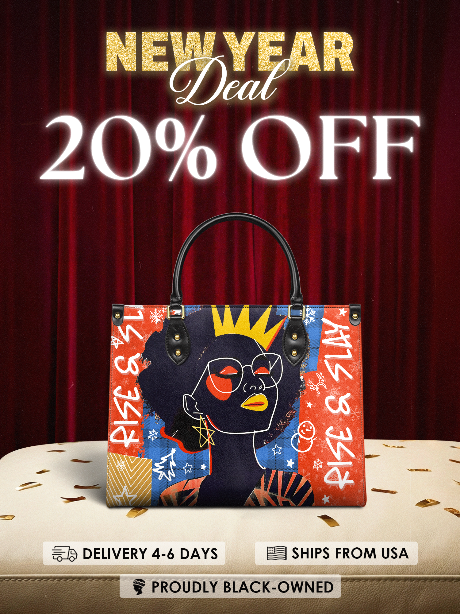 "Aina" Frosted Cherry Leather Handbag Deal