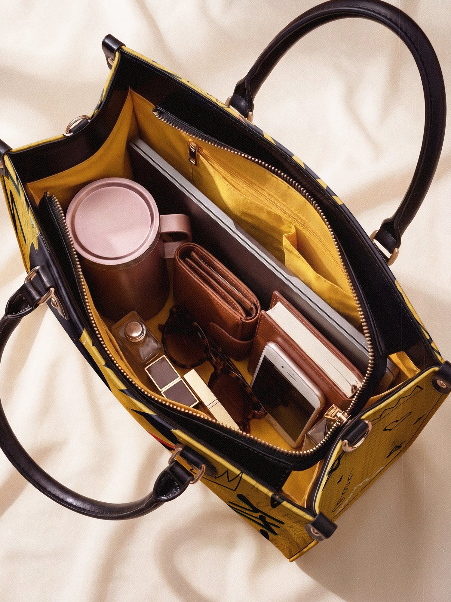 "Aina" Lemon Zest Leather Handbag