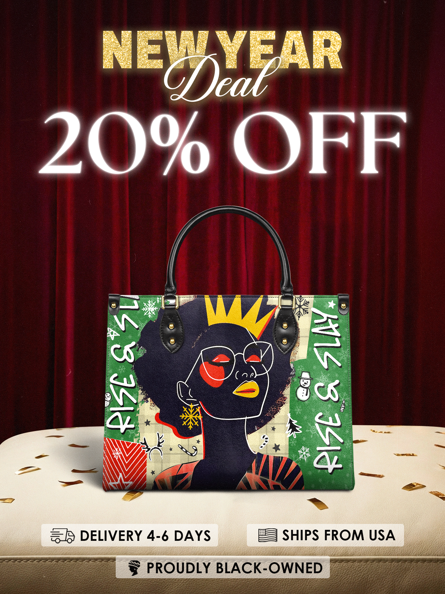 "Aina" Lime Pop Xmas Leather Handbag Deal