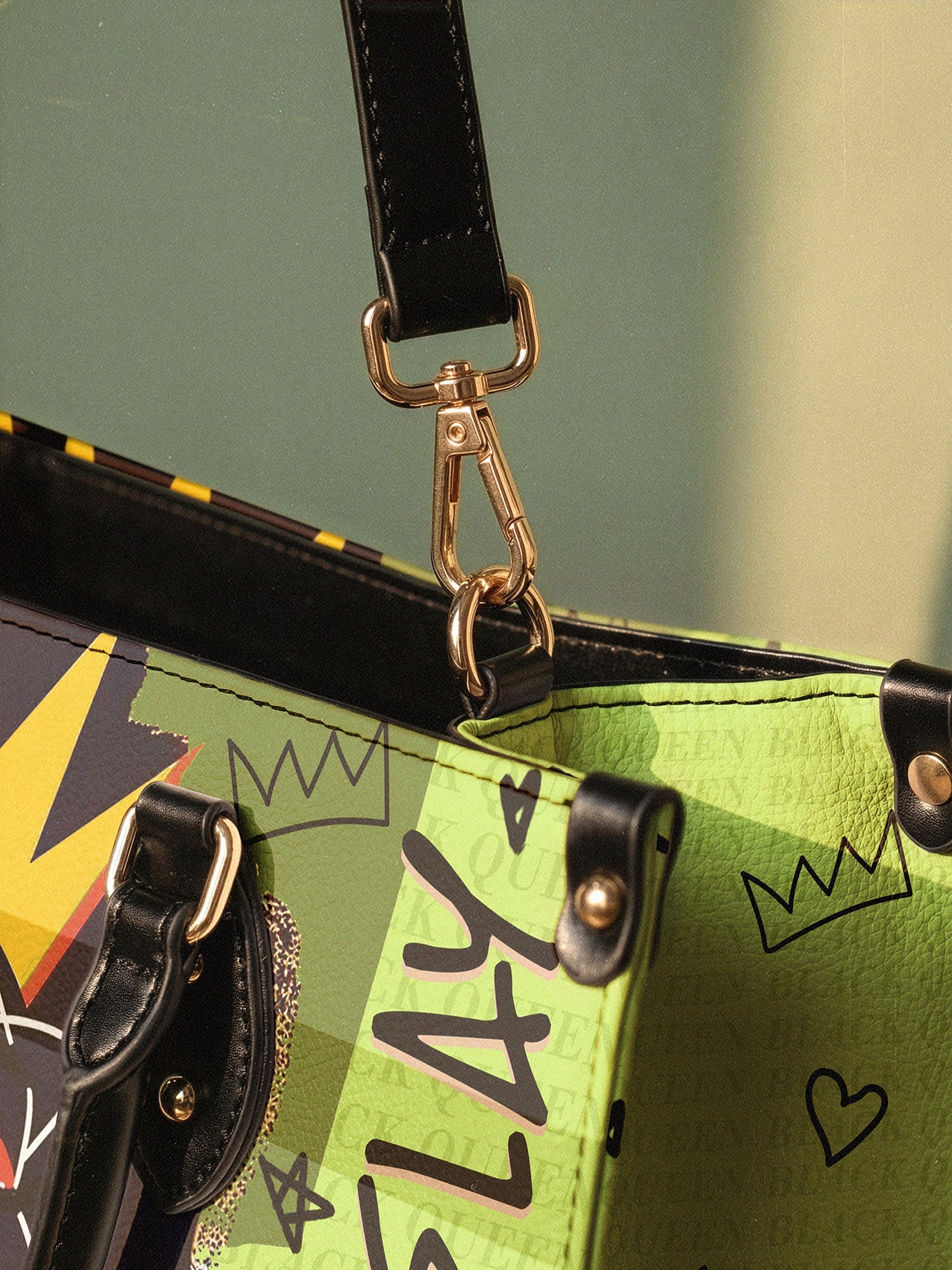 "Aina" Lime Pop Leather Handbag Deal