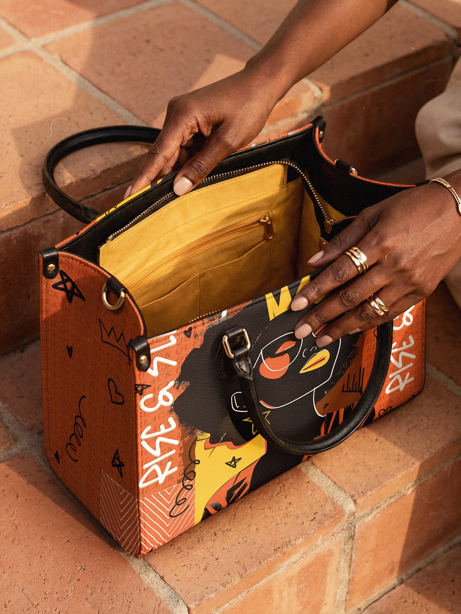 "Aina" Orange Sorbet Leather Handbag Deal