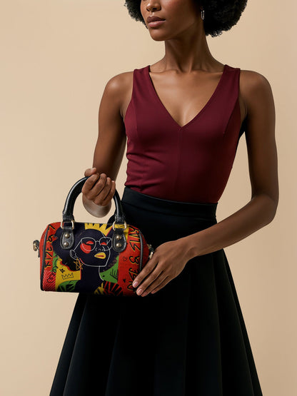 "Aina" Flame Red Mini Satchel