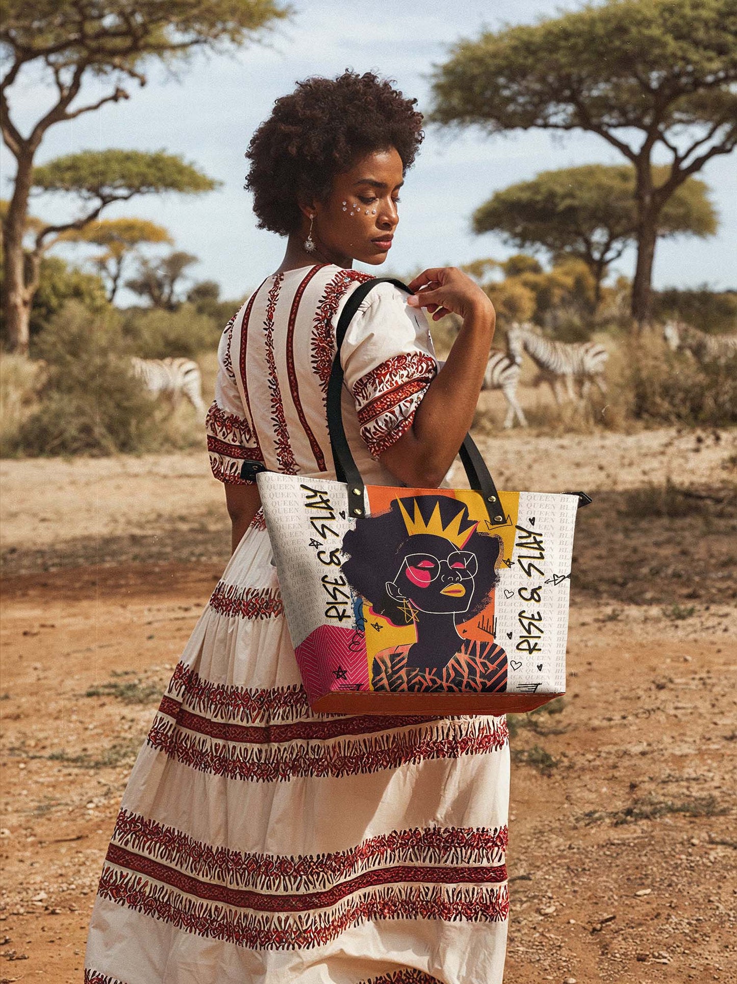 "Aina" Coconut White Leather Tote Bag