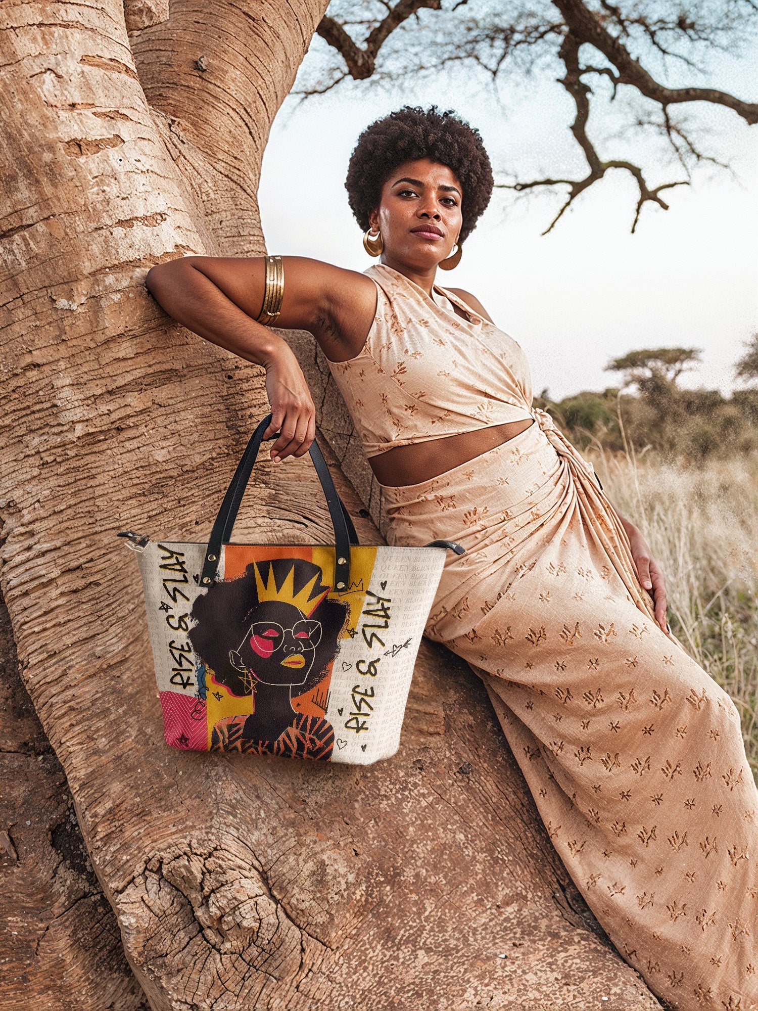 "Aina" Coconut White Leather Tote Bag